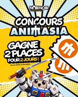 Concours Animtasia organisé par Nobi Nobi Pessac avec 2 places à gagner pour 2 jours d'événement.